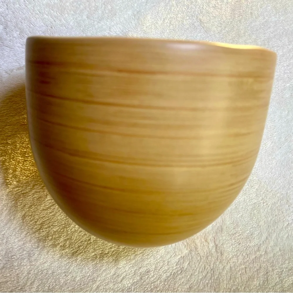 PartyLite Raked Bamboo Ceramic Candle Holder - Natural Tan - Picture 4 of 7